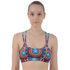 Blue Feather Mandala Line Them Up Sports Bra