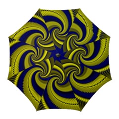 Blue Gold Dragon Spiral Golf Umbrellas by designworld65