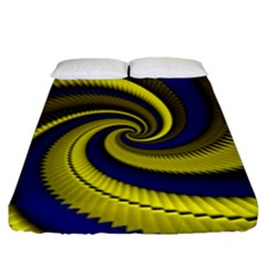 Blue Gold Dragon Spiral Fitted Sheet (king Size) by designworld65