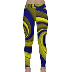 Blue Gold Dragon Spiral Classic Yoga Leggings by designworld65