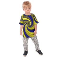 Blue Gold Dragon Spiral Kids Raglan Tee