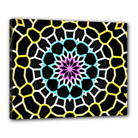 Colored Window Mandala Canvas 20  X 16  by designworld65