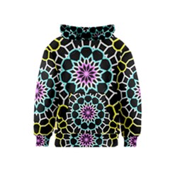 Colored Window Mandala Kids  Pullover Hoodie