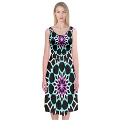 Colored Window Mandala Midi Sleeveless Dress by designworld65