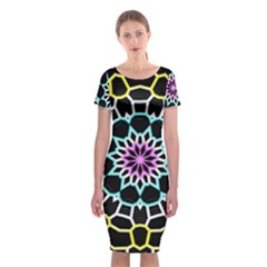 Colored Window Mandala Classic Short Sleeve Midi Dress by designworld65