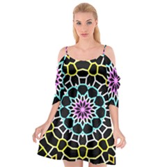 Colored Window Mandala Cutout Spaghetti Strap Chiffon Dress by designworld65