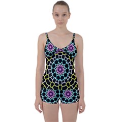 Colored Window Mandala Tie Front Two Piece Tankini