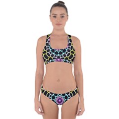 Colored Window Mandala Cross Back Hipster Bikini Set