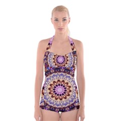 Dreamy Mandala Boyleg Halter Swimsuit  by designworld65