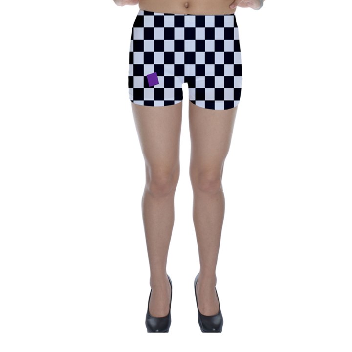 Dropout Purple Check Skinny Shorts