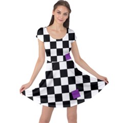 Dropout Purple Check Cap Sleeve Dress by designworld65