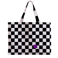 Dropout Purple Check Zipper Mini Tote Bag by designworld65