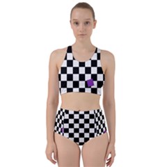 Dropout Purple Check Bikini Swimsuit Spa Swimsuit 