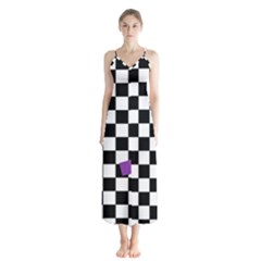 Dropout Purple Check Button Up Chiffon Maxi Dress