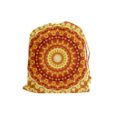 Powerful Love Mandala Drawstring Pouches (large)  by designworld65