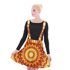 Powerful Love Mandala Suspender Skater Skirt by designworld65