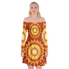 Powerful Love Mandala Off Shoulder Skater Dress by designworld65