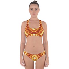 Powerful Love Mandala Cross Back Hipster Bikini Set