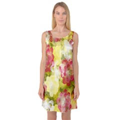 Flower Power Sleeveless Satin Nightdress