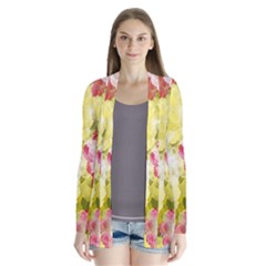 Flower Power Drape Collar Cardigan by designworld65