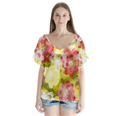 Flower Power Flutter Sleeve Top by designworld65