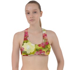 Flower Power Criss Cross Racerback Sports Bra by designworld65