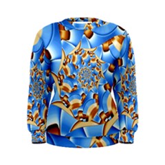 Gold Blue Bubbles Spiral Women s Sweatshirt