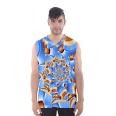 Gold Blue Bubbles Spiral Men s Basketball Tank Top by designworld65