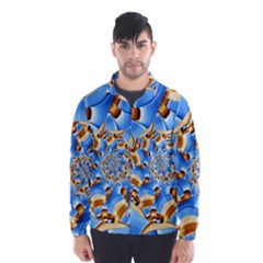 Gold Blue Bubbles Spiral Wind Breaker (men)