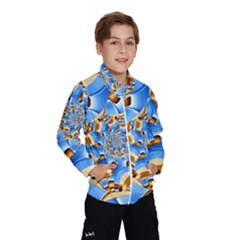 Gold Blue Bubbles Spiral Wind Breaker (kids)