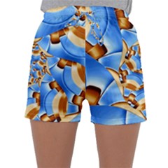 Gold Blue Bubbles Spiral Sleepwear Shorts