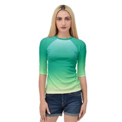 Sealife Green Gradient Quarter Sleeve Raglan Tee