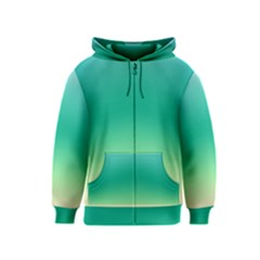 Sealife Green Gradient Kids  Zipper Hoodie