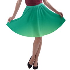 Sealife Green Gradient A-line Skater Skirt