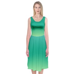 Sealife Green Gradient Midi Sleeveless Dress by designworld65