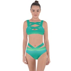 Sealife Green Gradient Bandaged Up Bikini Set 