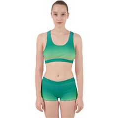 Sealife Green Gradient Work It Out Sports Bra Set