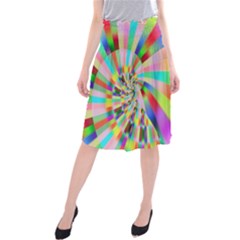 Irritation Funny Crazy Stripes Spiral Midi Beach Skirt