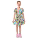 Irritation Funny Crazy Stripes Spiral Kids  Short Sleeve Velvet Dress View1