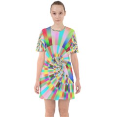 Irritation Funny Crazy Stripes Spiral Mini Dress