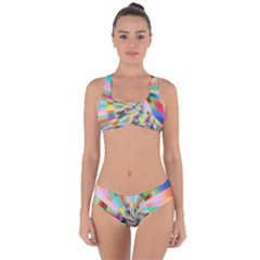 Irritation Funny Crazy Stripes Spiral Criss Cross Bikini Set