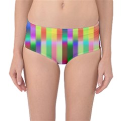 Multicolored Irritation Stripes Mid-waist Bikini Bottoms by designworld65