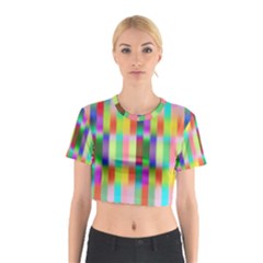 Multicolored Irritation Stripes Cotton Crop Top by designworld65