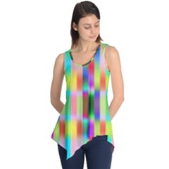 Multicolored Irritation Stripes Sleeveless Tunic by designworld65