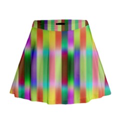 Multicolored Irritation Stripes Mini Flare Skirt by designworld65