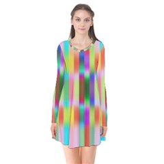 Multicolored Irritation Stripes Flare Dress by designworld65