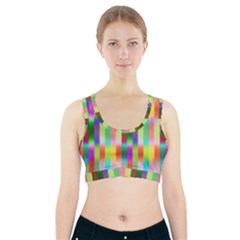 Multicolored Irritation Stripes Sports Bra With Pocket