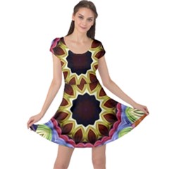 Love Energy Mandala Cap Sleeve Dress by designworld65