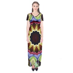 Love Energy Mandala Short Sleeve Maxi Dress by designworld65