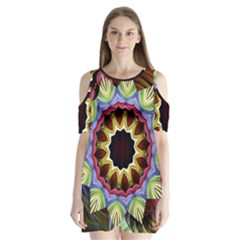 Love Energy Mandala Shoulder Cutout Velvet  One Piece